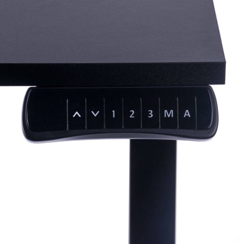 Biurko regulowane elektrycznie Fly-Desk blat prosty stelaż Basic czarno-czarne panel sterujący 2
