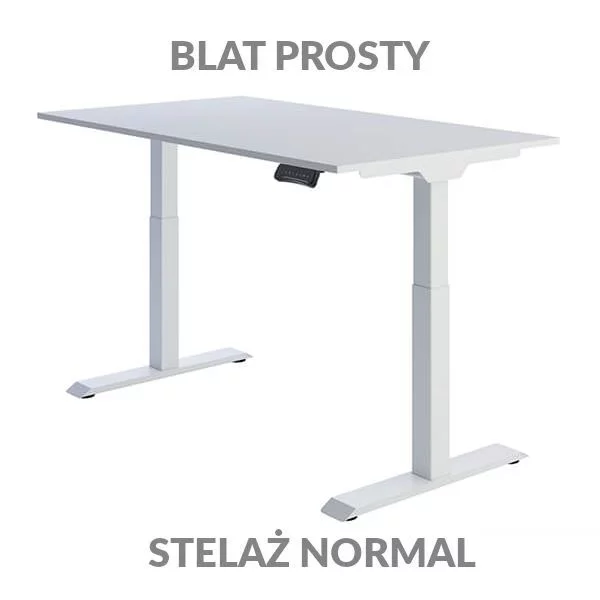 Biurko regulowane elektycznie Fly Desk Blat Prosty Biały / stelaż NORMAL Biały Narożnik prosty