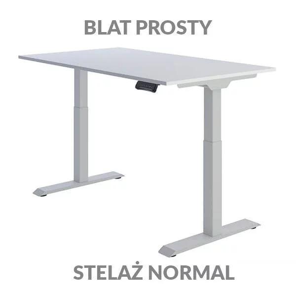 Biurko regulowane elektycznie Fly Desk Blat Prosty Biały / stelaż NORMAL Szary Narożnik prosty