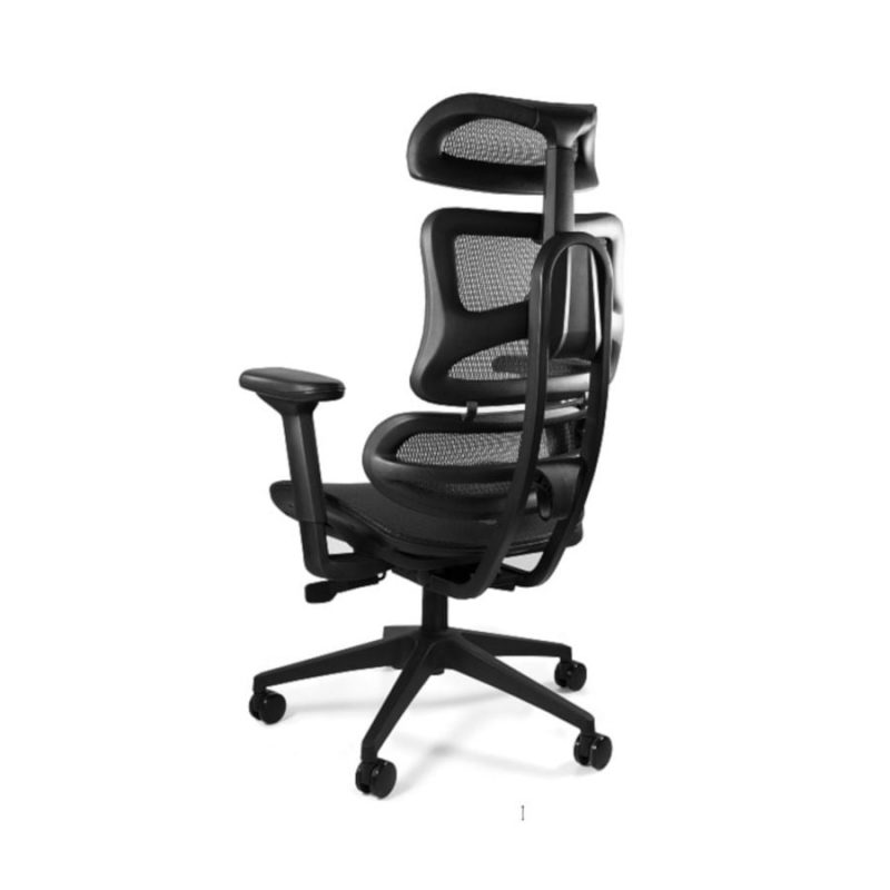 Fotel ergonomiczny Unique Ergotech Czarny Podstawa Czarna kompozytowa CM-B137A-4, nr EAN 5908242400662 z Tył