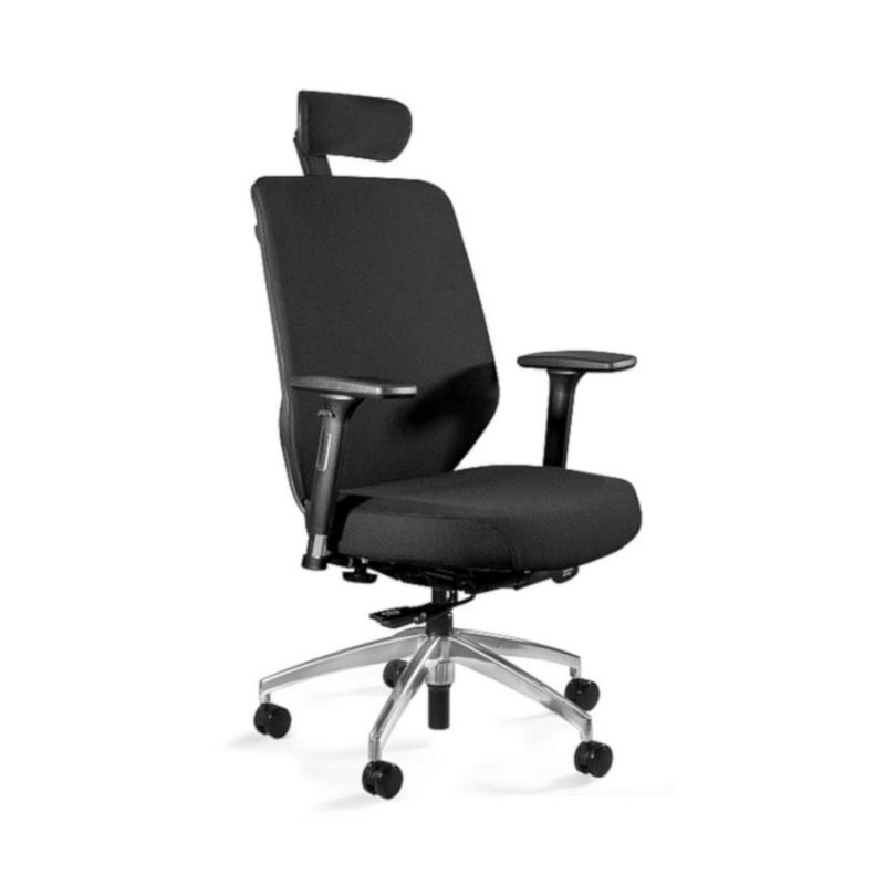 Fotel ergonomiczny Unique HERO Czarny Stelaż Tkanina Czarna ZM-6661-B-SM-2327 z przodu