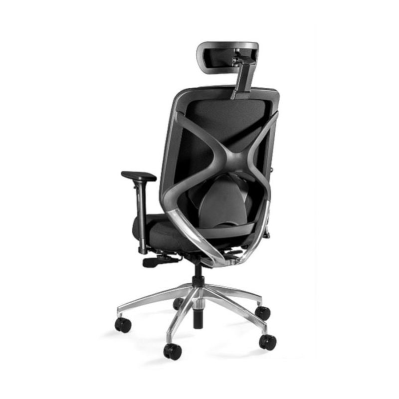 Fotel ergonomiczny Unique HERO Czarny Stelaż Tkanina Czarna ZM-6661-B-SM-2327 z tył