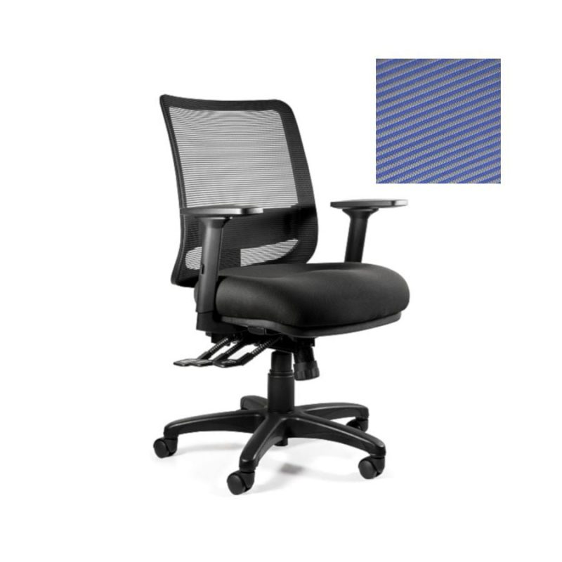 Fotel ergonomiczny Unique SAGA PLUS M niebieska siatka 1218-B-SM03 z przodu