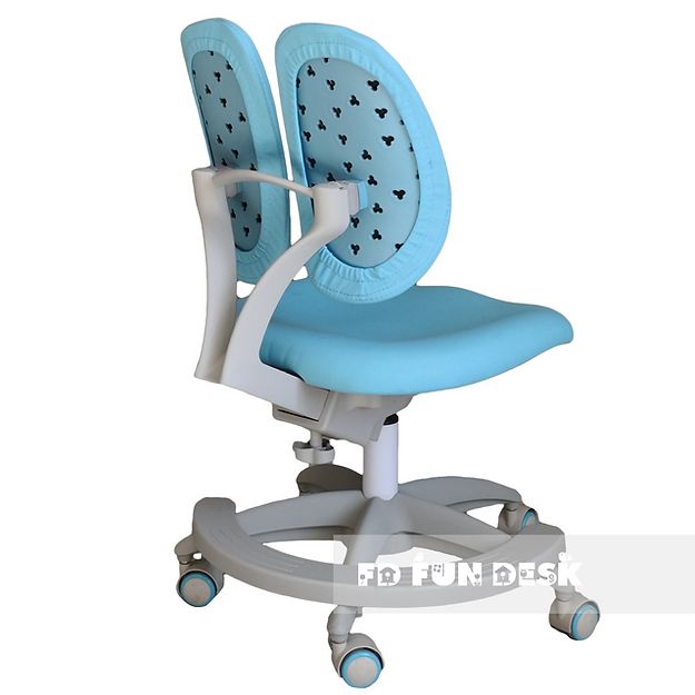 Fotel ergonomiczny Fun Desk Primo Blue Bok / Tył