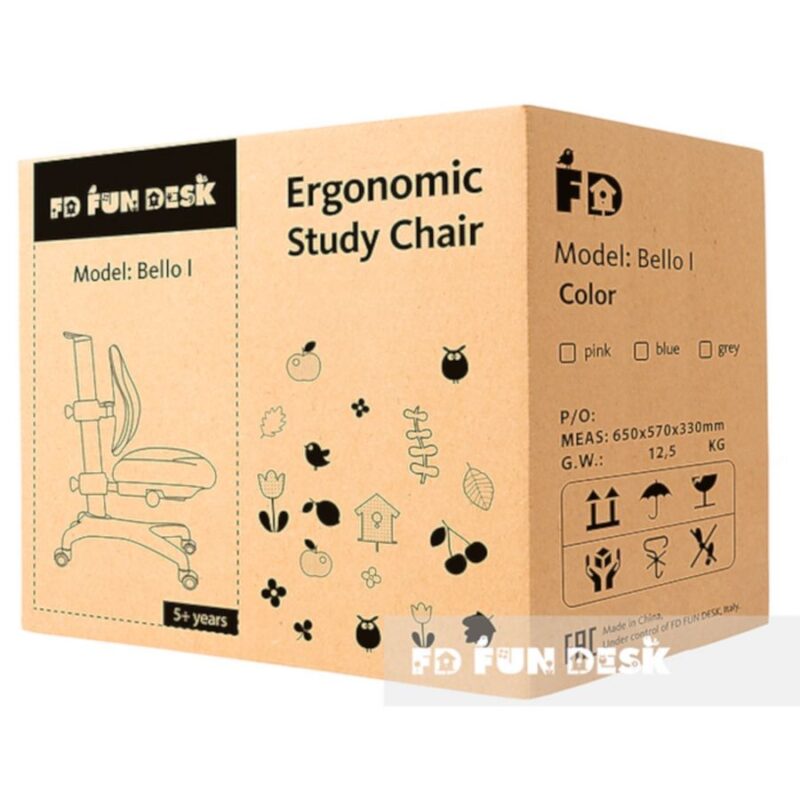 Krzesło ergonomiczne dla dziecka Fun Desk Bello I Pink opakowanie