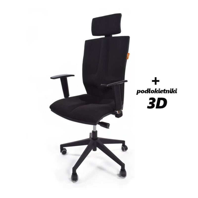 Fotel ergonomiczny Kulik system Elegance z podłokietnikami 3D