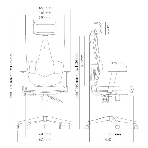 Krzeslo-Ergonomiczne-Kulik-System-Space-Wymiary-Fotela Krzesło Ergonomiczne Kulik System Space Wymiary Fotela